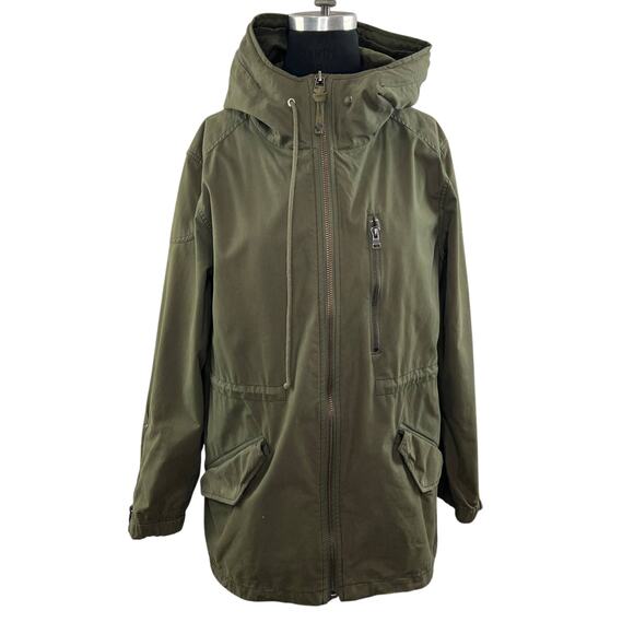 Aritzia TNA Military Edition Olive Drab Green Zip Front Hooded Jacket M Medium - Picture 1 of 7